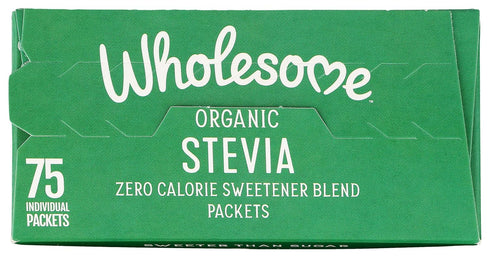 Wholesome Sweeteners Organic Stevia, 75 Count Packets, Zero Calorie Sweetener Blend, 1 Pack