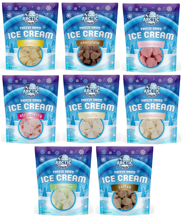 Arctic Farms Freeze Dried Ice Cream that Does Not Melt (Variety Pack