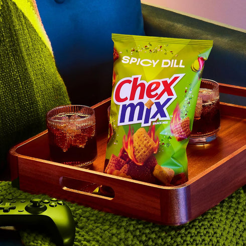 Chex Mix 13.5 oz Spicy Dill Snack Mix, Savory Snack Bag, Family Size
