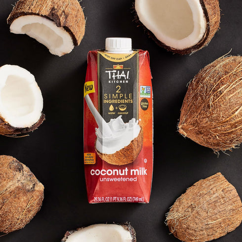 25.36 oz (Pack 6) Thai Kitchen Coconut Milk, Unsweetened, Non Dairy Milk Substitute, Gluten Free, Non GMO, Vegan