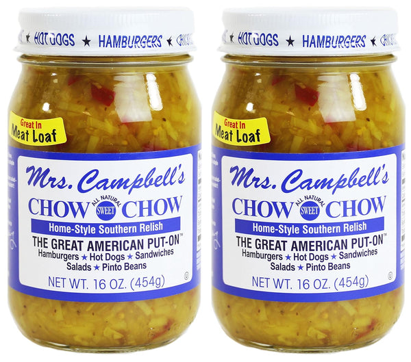 GOLDING FARMS Mrs. Campbell's All Natural Sweet Southern Chow Chow Relish, 16 Oz Glass