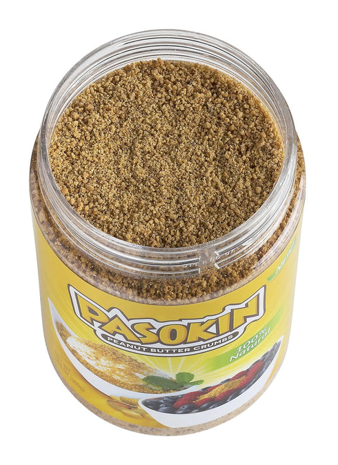 10.5 oz [3 PASOKIN | Peanut Butter Crumbs | Gluten Free, Vegan, All Natural Peanut Butter Topping, Made in USA, Jar