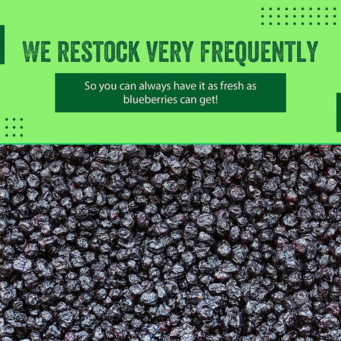 1 lb (16 oz) Dried Blueberries Gluten-Free & Peanut-Free, Slightly Sweetened Great for Baking & Snacking Berries