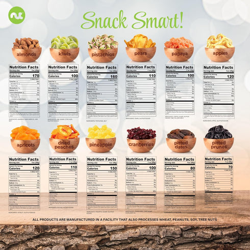(12 Package, NUT CRAVINGS - Dried Fruit & Mixed Nuts Gift Basket in White Gold Box Assortments) Food Arrangement