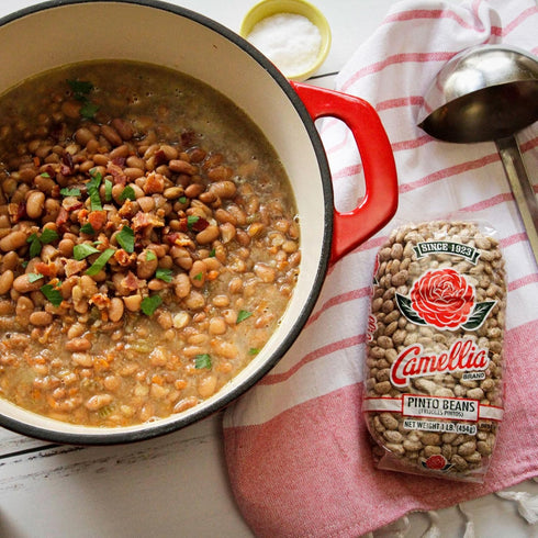 1 (Pack 6) Camellia Brand Dried Pinto Beans Premium Heirloom Beans for Chile Con Carne, Soups, Stews, Chili & Mexican