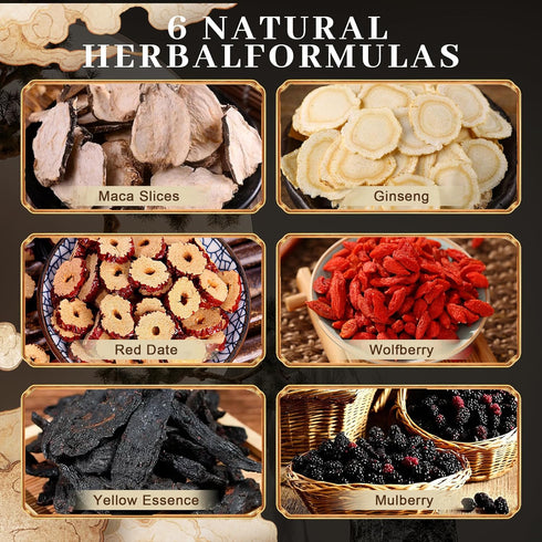 Mulberry (2 Bag(50PC)) Ginseng Five Treasures Tea Kidney Tea - Ginseng & Herbal Teas Natural Chinese Red Date Kidney