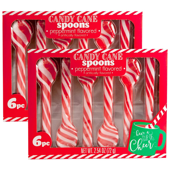 Generic Candy Cane Peppermint Spoons 1 doz (2 packs of 6) | Edible