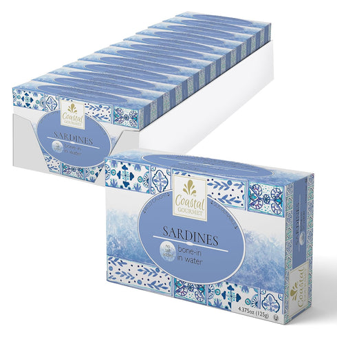 Coastal Gourmet 4.375 oz. (Pack 12) (Packaging Sardines in Water- No Salt Added of May Vary)