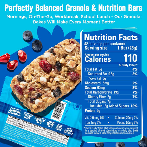 48 Pack Cooper Street Granola Bakes - Soft Baked Oats, Grain & Seeds Granola Bars in Bulk - Nut & Dairy Free, Low