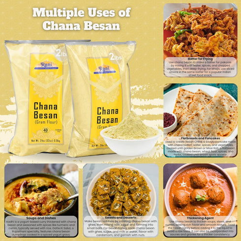 32oz (2lbs) 908g Rani Chana Besan (Chickpeas Flour, Gram) ~ All Natural | Vegan | Gluten Friendly | NON-GMO | Kosher |