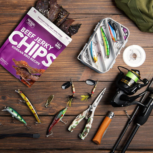 14g (2 Wicked Cutz Korean BBQ Beef Jerky Chips, Protein per Bag, Crispy & Crunchy Beef Jerky Crisps, USA Made Barbeque