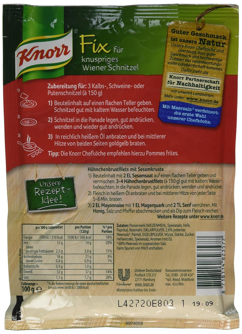 Knorr (Pack 4) Fix crispy Wiener schnitzel (knuspriges Wiener-Schnitzel)