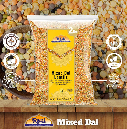 32oz (2lbs) 908g Rani Mixed Dal (Chana Dal, Moong Dal, Toor Dal, Masoor Dal, Urad Dal) ~ All Natural | Gluten Friendly