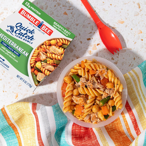 6 oz (Pack 1) 14g Bumble Bee Quick Catch Mediterranean Pasta, Wild Caught Tuna and Pasta Bowl, of - Ready to Enjoy