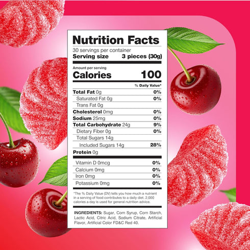 2 Pack Cherry Slices Jelly Candy - Pound Bulk - Nostalgic Candy for Office Bowls and Holiday Buffets - Gelatin Free
