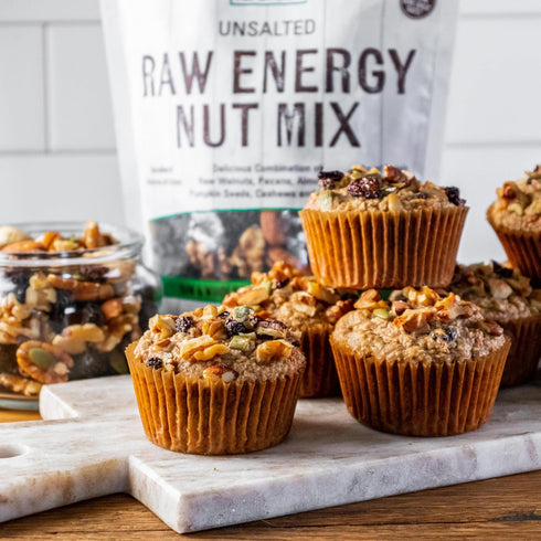 16-Ounce (Packaging NOW Foods, Raw Energy Nut Mix, Unsalted Mix of Raisins, Walnuts, Peacans, Almonds, Pumpkin Seeds