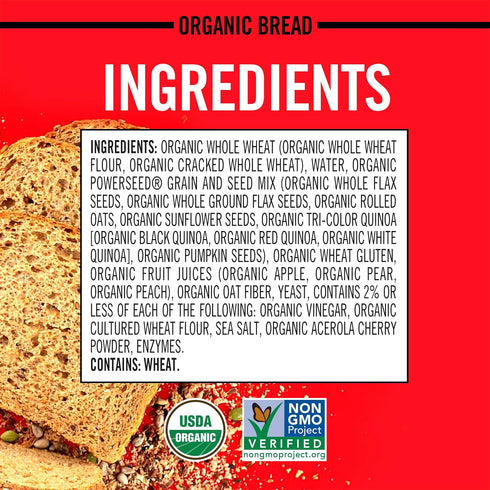 1g 25 oz Dave's Killer Bread Powerseed, Seeded Organic Bread, Sugar per Slice, Loaf