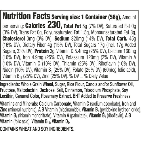 2 oz (Pack 12) Cinnamon Toast Crunch Breakfast Cereal Cup, Single Serve Cereal