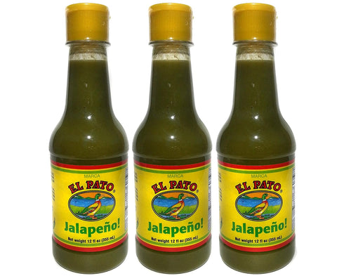El Pato Green Jalapeno Hot Sauce, Medium 12 fl oz, Pack of 3