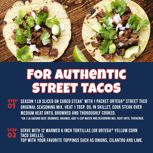 1 (Pack 12) Ortega Street Taco Seasoning Mix, Ounce