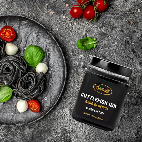 (17.6 oz) Sanniti Cuttlefish Ink Nero di Seppia | Authentic Italian Seafood Ink | Gourmet Ingredient for Pasta
