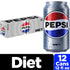 12 Oz (Pack 12) Diet Pepsi Cola Soda, Fl Cans