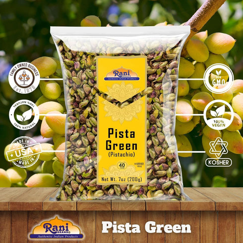 7oz (200g) Rani Pista (Pistachio) Green ~ All Natural | Gluten Friendly | Vegan | NON-GMO | Kosher | No Salt or fillers