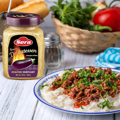 23 Oz (2 PACK) Sera Roasted Delicatessen Roasted Eggplant | Ready to Serve Precooked Eggplant | Smokey Flavor | Perfect