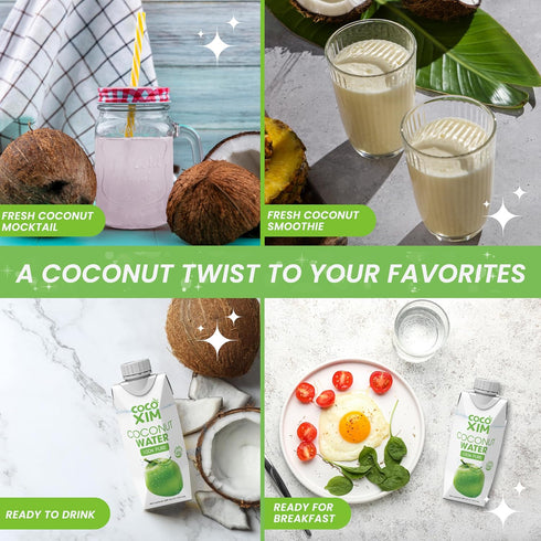 11 oz (Pack 12) 100% COCOXIM Ready to Drink Pure Coconut Water - of | Zero Added Sugar| Natural & Fresh
