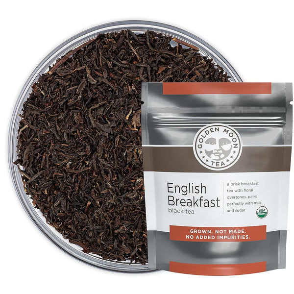 Golden Moon Tea Organic English Breakfast Black Tea - Loose Leaf, Non-GMO