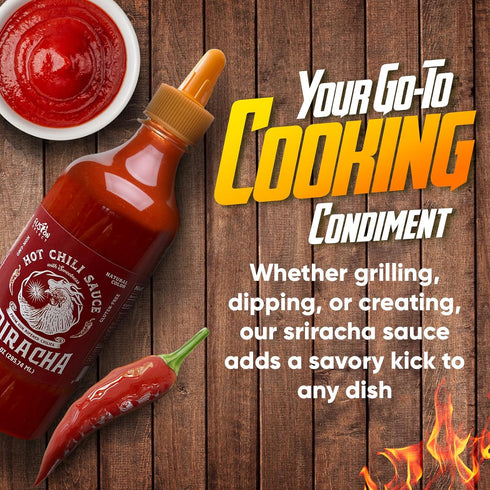 Fusion Select Sriracha Hot Sauce, 10 oz - Gourmet Spicy & Sweet Chili Sauce for Cooking, Pizza, Tacos