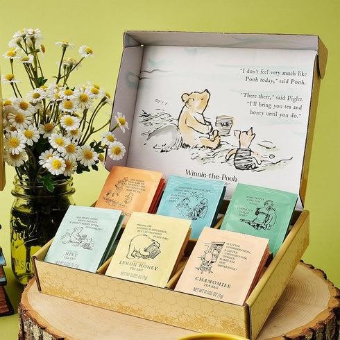 Set, 60 6 Cozy Thoughtfully, Classic Winnie-the Pooh Tea Collection Gift Includes Premium Tea Bags with Nostalgic