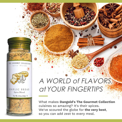 The Gourmet Collection Garlic Bread Spice Blend, Garlic Butter Seasoning for Cooking, Salt Free