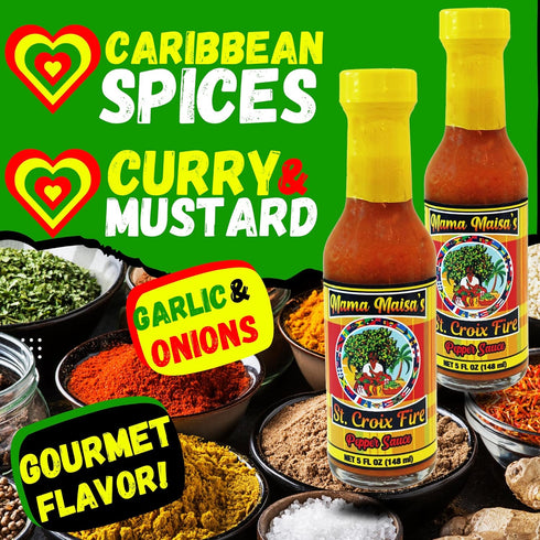 MAMA MAISA'S PEPPER SAUCE 5 oz Mama Maisa's Scotch Bonnet Pepper Sauce, Caribbean Curry Hot Sauce with Mustard & Sweet