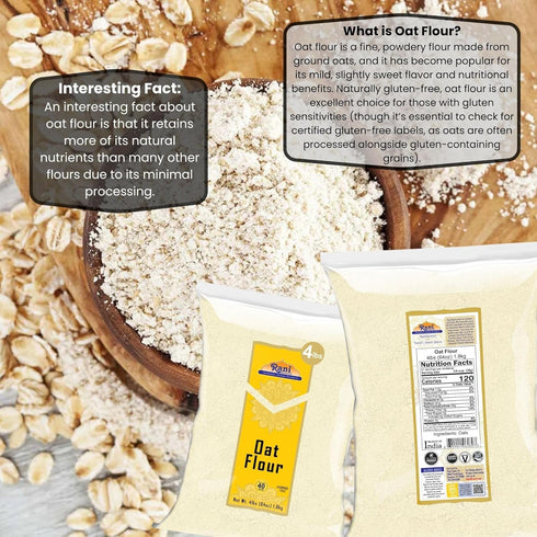 64oz (4lbs) 1.81kg Rani Oat Flour ~ All Natural | Gluten Friendly | NON-GMO | Kosher | Vegan | Indian Origin