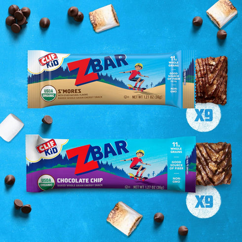 Zbar Snack Bars - Variety Pack - Soft Baked - 10-12g Whole Grains - Organic - Non-GMO - Plant-Based - 1.27 oz. (18 Count)