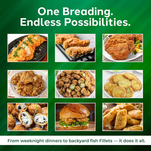 12 oz Everglades Pre-Seasoned All Purpose Breading Mix Crispy Coating for Fish, Chicken, Pork Chops, Vegetables, Okra