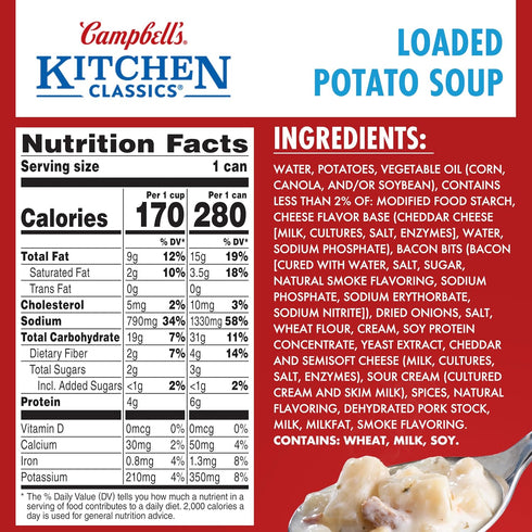 14.5 oz Campbell's Kitchen Classics Loaded Potato Soup, Can