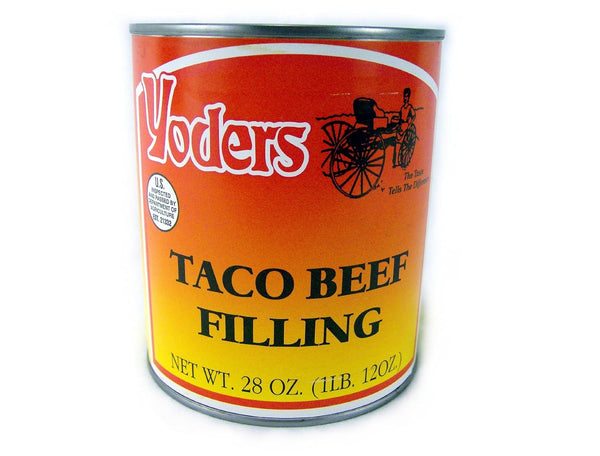 Yoders Taco Beef Filling 28 oz Can, Pack of 1 | Fully