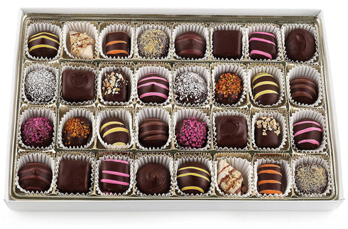 Set 7 Premium Holiday Gourmet Chocolates Gift Box - Handmade Chocolate Truffles Candy in a Luxury Gift Box Basket