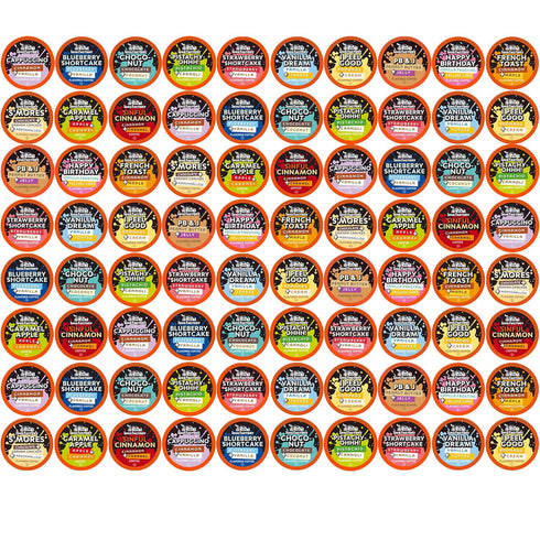 Java Factory Flavored Coffee Pods, Assorted Sampler, Variety Pack, Compatible with K