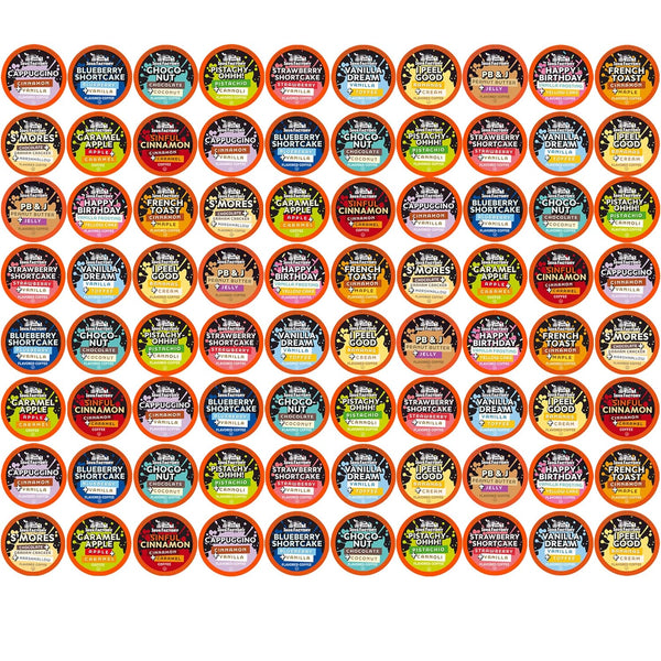 Java Factory Flavored Coffee Pods, Assorted Sampler, Variety Pack, Compatible with K