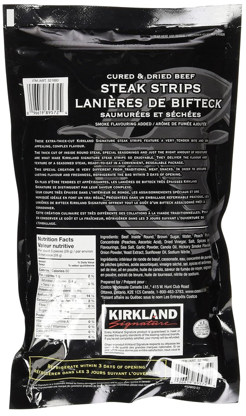 KIRKLAND 12 Oz SIGNATURE Premium Beef Steak Strips Jerky