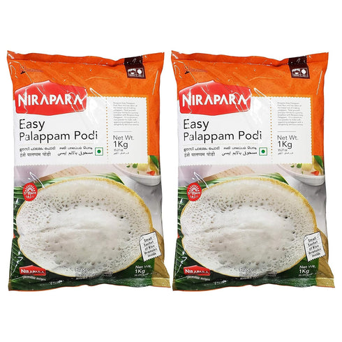 Nirapara Easy Palappam Podi Indian Flour (2 Pack, Total of 2kg)