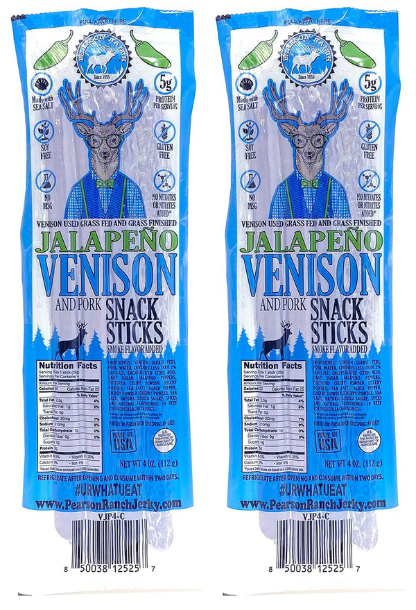 PEARSON RANCH SINCE 1959 Jalapeno Venison Meat Sticks Pack of 2 8