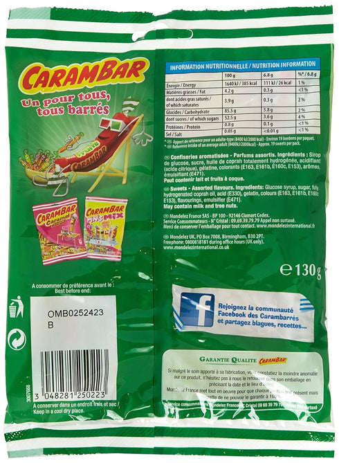 Carambar Gout Fruits, Assorted Fruit Flavors, 130 g (4.58 oz)