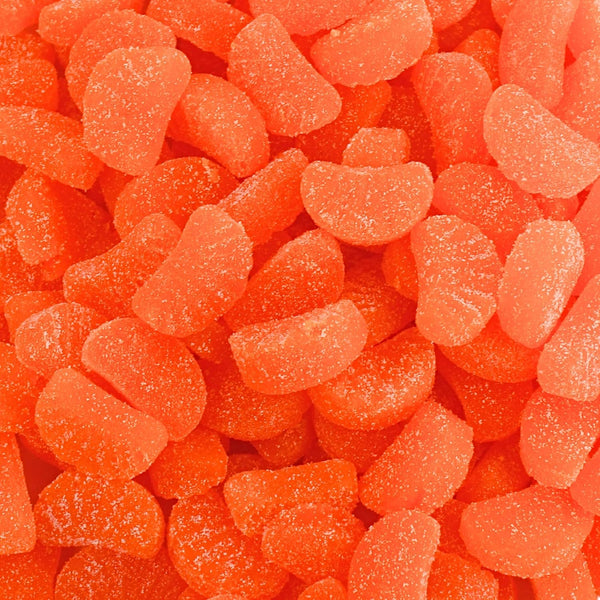 Bright Orange Slices Candy - Sugar Dusted Fruit Shaped Jellies, Candied All