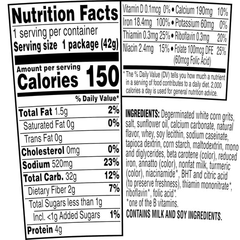 1.48 (Pack 12) Quaker Instant Grits, Butter Flavor, Breakfast Cereal Ounce