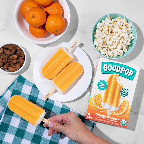 4 Count Goodpop - Dairy Free Orange & Cream Bars - Non-Gmo, Gluten Free