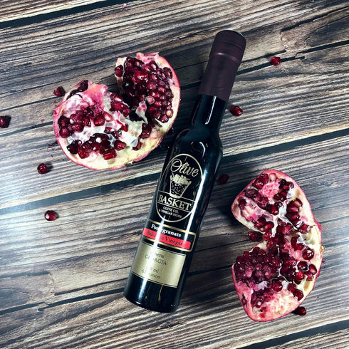 Olive Basket Dark Balsamic Vinegar with Pomegranate Flavor by Veronica